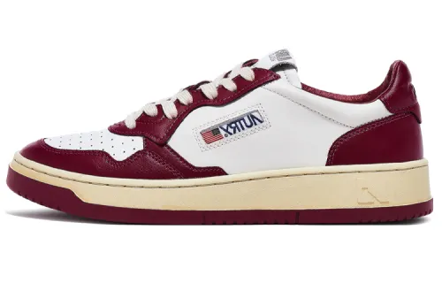 AUTRY Medalist Leather Low Burgundy White