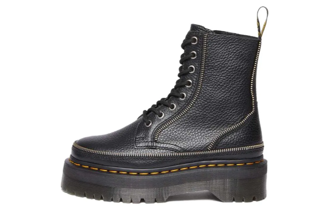 Dr.Martens JADON Leather Short Combat Boots Women's Black