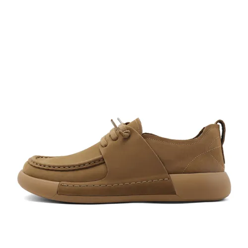 BELLE cow leather sugar cube round toe lace-up kangaroo non-slip wear-resistant fashion versatile comfortable soft commuting to work simple trendy workwear style casual shoes men's style