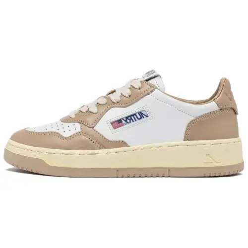 AUTRY Medalist Leather Low top Skateboard Shoes Men's White Brown