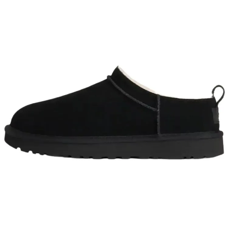 UGG Micro Classic Suede Thermal Fleece Lined, Slip on Casual Snow Boots Women's Black