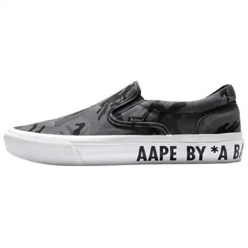 A BATHING APE Low top Canvas Shoes Men's Gray