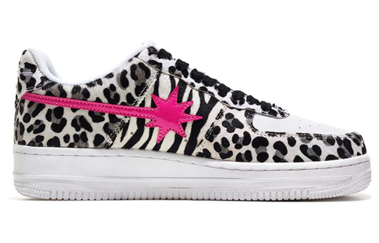 Starwalk Soldier Low top Skateboard Shoes Unisex Pink Star Leopard Print