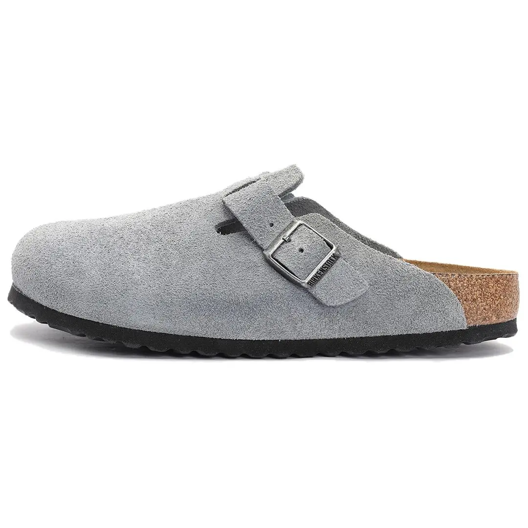 Birkenstock Boston "Basalt Grey" slippers
