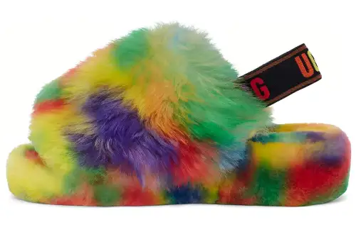 UGG FLUFF YEAH Shearling Slippers Women's Multicolor