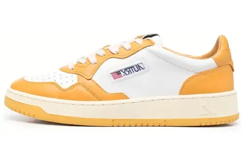 AUTRY Medalist Leather Low Yellow White