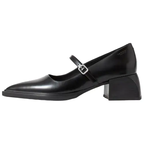 VAGABOND SHOEMAKERS Leather Chunky Heel Mary Jane Shoes Women's Black