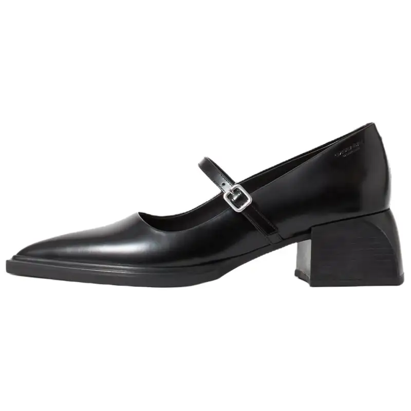 VAGABOND SHOEMAKERS Leather Chunky Heel Mary Jane Shoes Women's Black