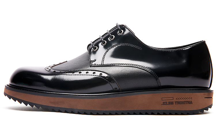 Anthony Miles Casual Leather Shoes Men's Low Top Black