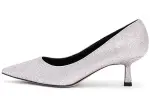 CHARLES&KEITH Small Ck Pu Slim Heel High Heels 5.8cm Women's Silver