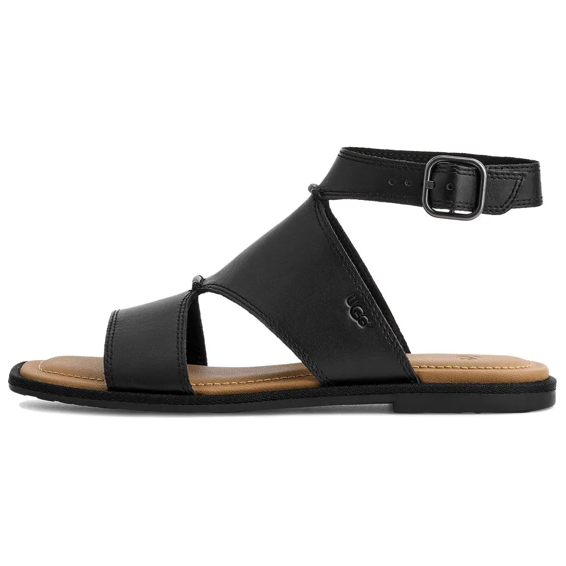 UGG Delray Leather One Strap Sandals Women's Black