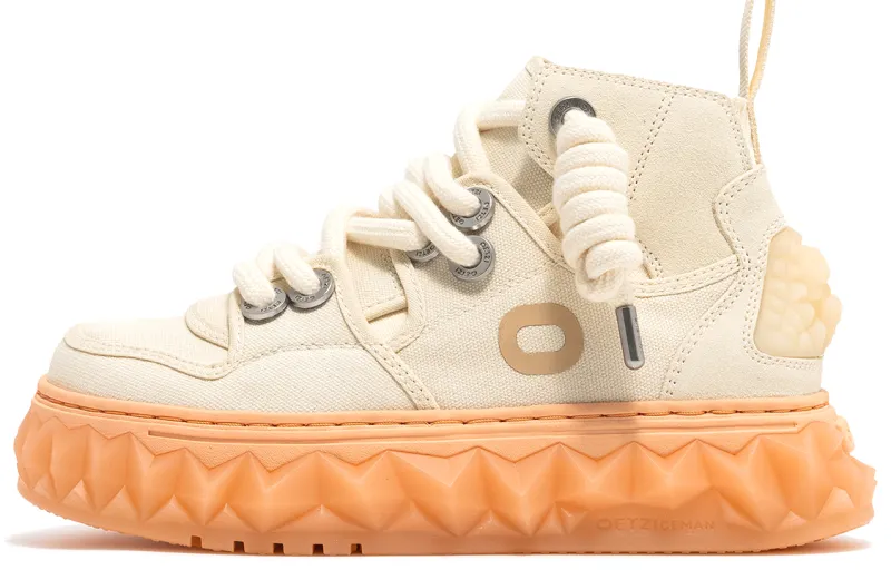 OETZI Ice Man Oz Textile, Split Cow Leather Thermal Slip Resistant Height Increasing High top Skateboard Shoes Unisex