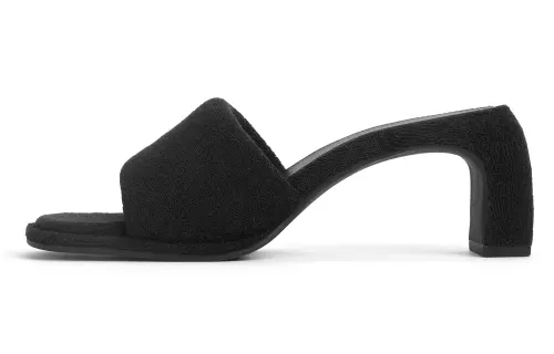 CHARLES&KEITH Composite Sole Slide Slippers Women's BLACK TEXTURED/Beige