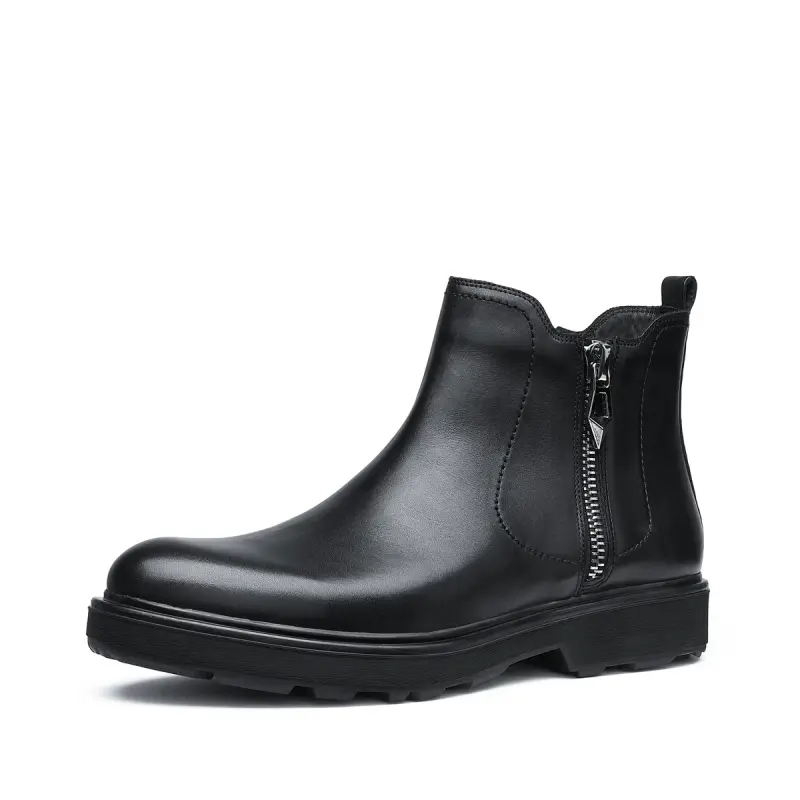 Chrisdien Deny Cow Leather Ankle Boots Men's Black