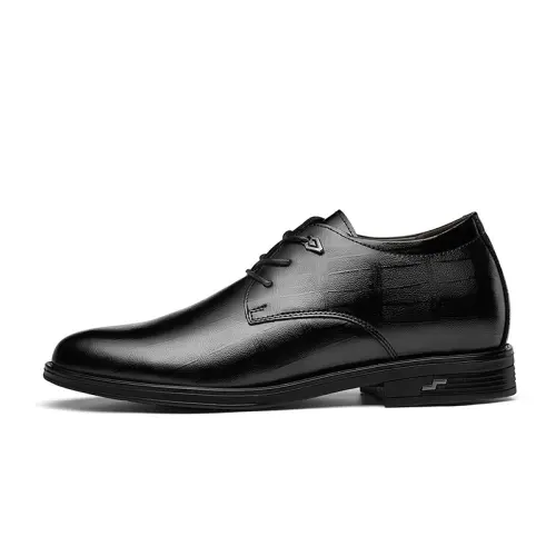 CARTELO Cow Split Leather Dress Shoes Men's Black