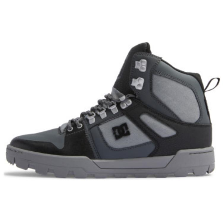 DC Shoes Leather Non Slip And Waterproof High top Mountaineering Shoes Men's Gray