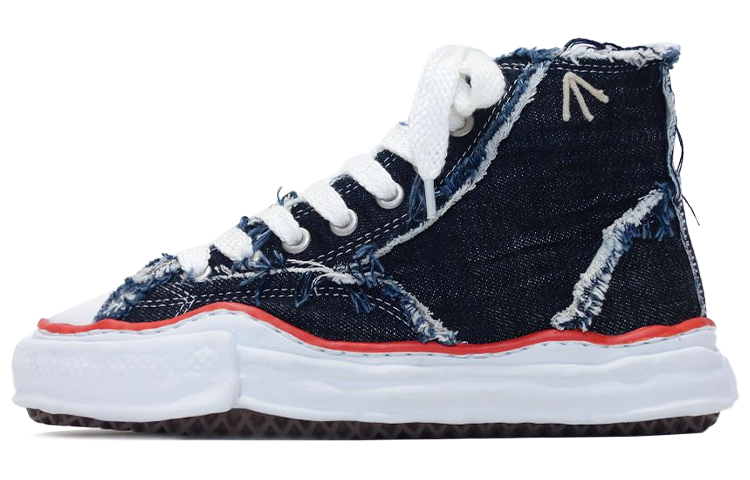 Nigel Cabourn x MIHARA YASUHIRO Dissolve Shoes Collaboration High top Stylish Skateboarding Shoes Men's Blue