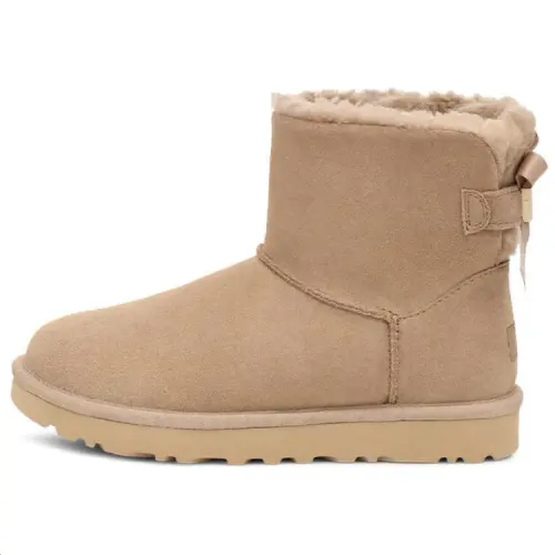UGG Bailey B2S cow split leather plus velvet fashion simple short snow boots women's sand color