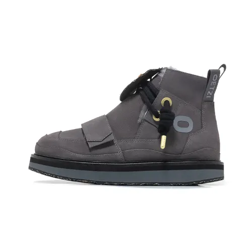 OETZI Cow Suede Short Snow Boots Unisex Coffee