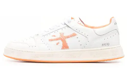 PREMIATA Low top Skateboard Shoes Men's White Orange