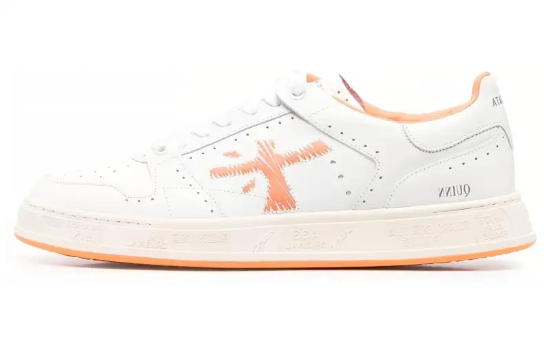 PREMIATA Low top Skateboard Shoes Men's White Orange