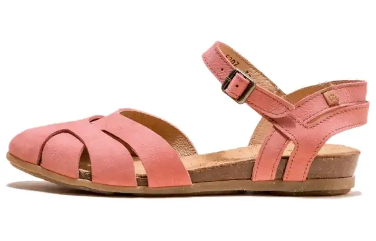 El Naturalista Leather One Strap Sandals Women's Pink