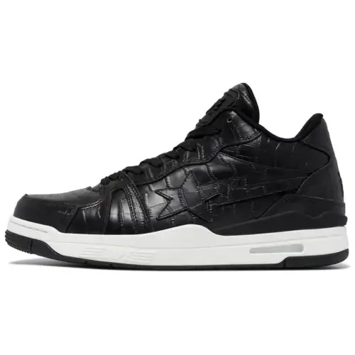 A BATHING APE Cow Leather Mid top Skateboard Shoes Men's