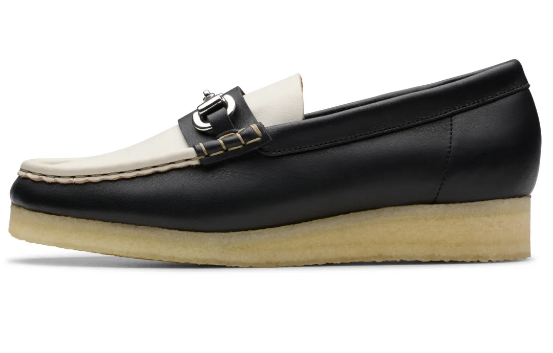 Clarks Originals WBLoafer HBIT Cow Leather Loafers Women's Black & White
