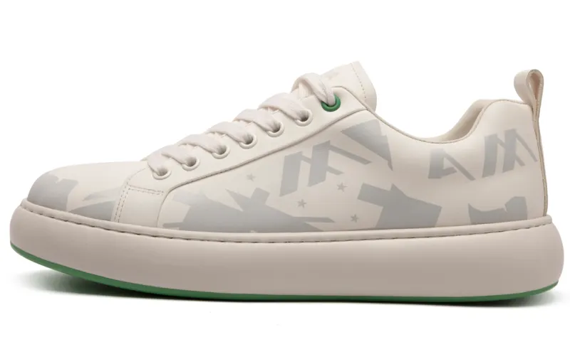 Anthony Miles Cow Leather Stylish Skateboarding Shoes Men's Ecru