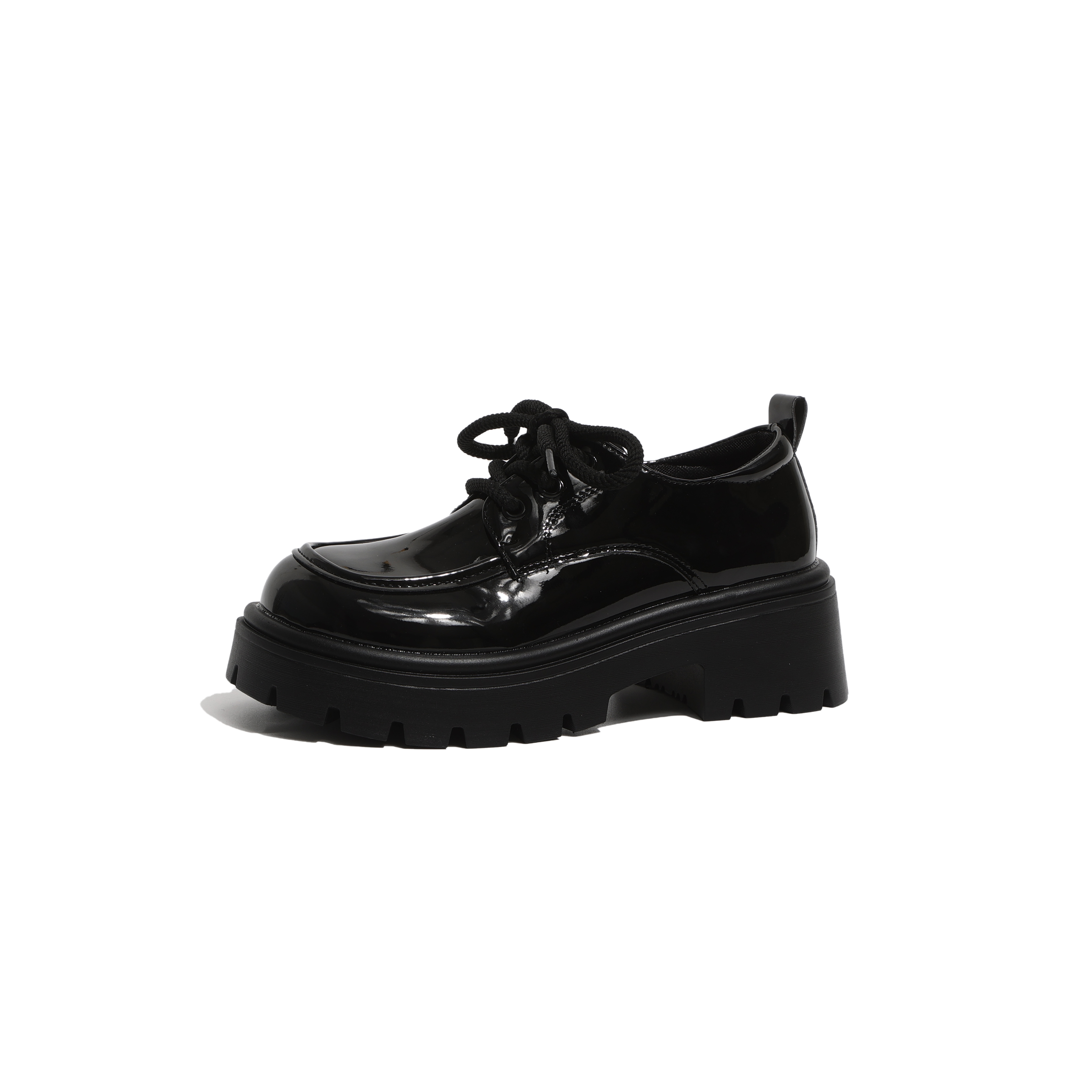 SHUXI Pu Loafers 5.5cm Women's Black