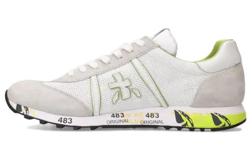 PREMIATA Lucy Leather Fashion Low top Casual Shoes Men's Gray Green