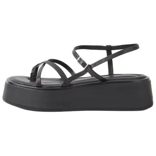 VAGABOND SHOEMAKERS Leather Fashion One Strap Sandals 5CM Women's Black