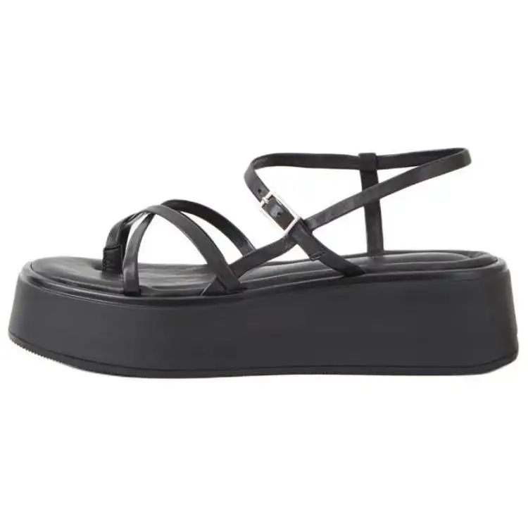 VAGABOND SHOEMAKERS Leather Fashion One Strap Sandals 5CM Women's Black