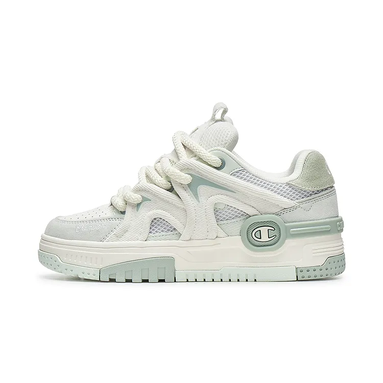 Champion Cloud Touch Shoes Low top Skateboard Shoes Women's Milk White/Frost Light Grass Green