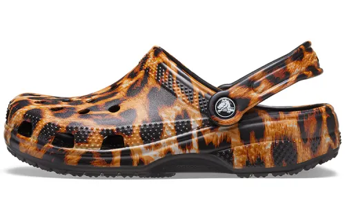 Crocs Classic Clog Animal Printing Beach Casual Sandals Leopard Print Women's