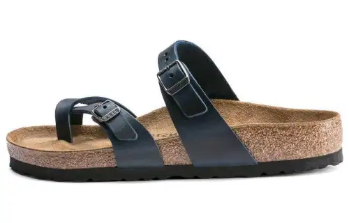 Birkenstock Suede Slide Slippers Women's Blue Regular