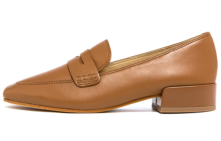 Clarks Sheepskin Comfortable Chunky Heel Mary Jane Shoes Women's Dark Umber