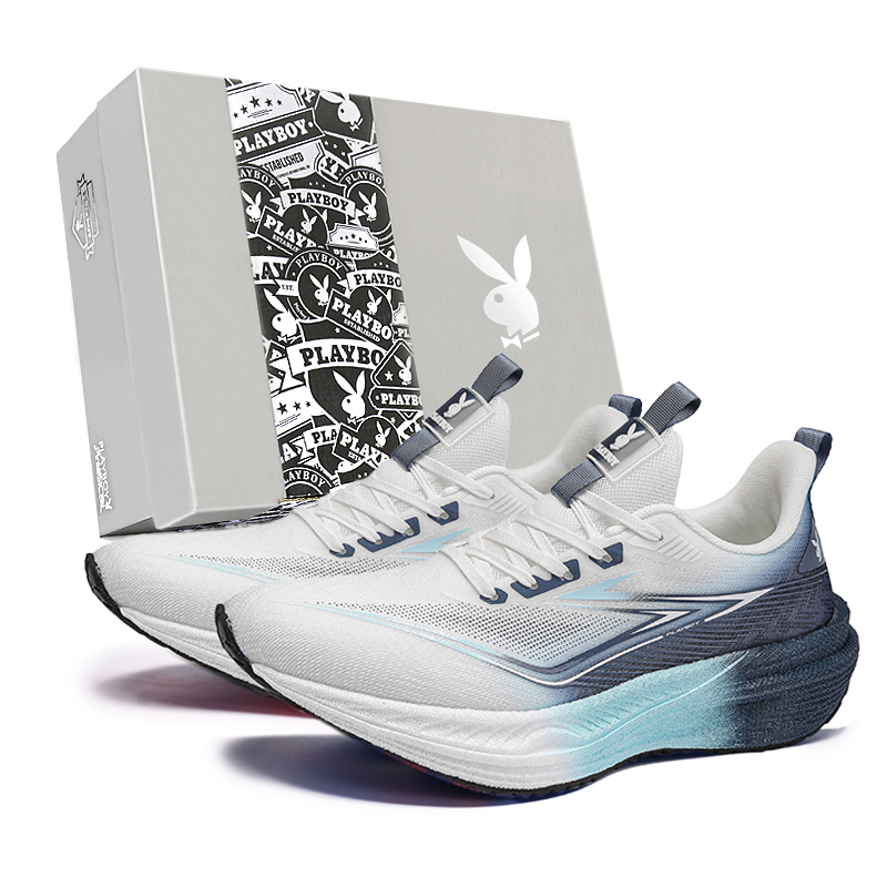 Playboy Low top Marathon Running Shoes Men’s White Blue Box Included