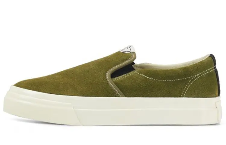Stepney Workers Club Lister Suede Stylish Skateboarding Shoes Men's Army Green