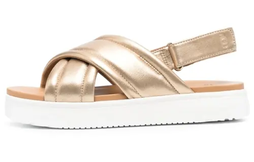 UGG Leather Stylish Sandal Women's Gold