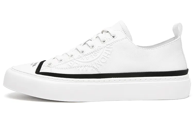 Anthony Miles Cow Leather Stylish Skateboarding Shoes Men's White