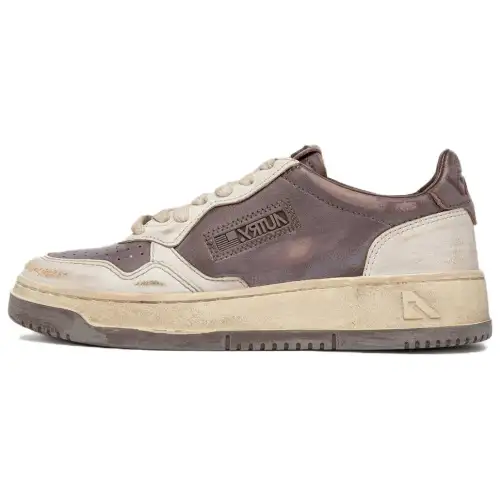 AUTRY Super Vintage Leather Low top Skateboard Shoes Women's White Umber