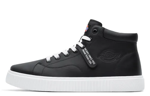 Dickies Microfiber Leather Lightweight Abrasion Resistant Mid top Skateboard Shoes Unisex Black