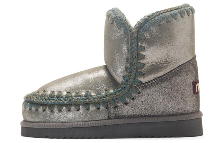 MOU Sheepskin Short Snow Boots Women's Dark Gray