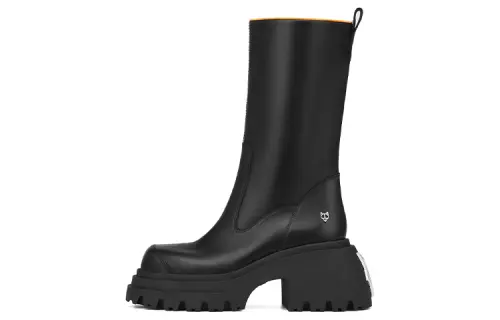 Naked Wolfe Shock Leather Ankle Boots 7cm Women's Black