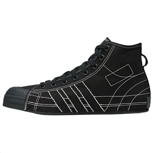Y 3 Nizza Canvas Comfortable Abrasion Resistant High top Skateboard Shoes Unisex Black
