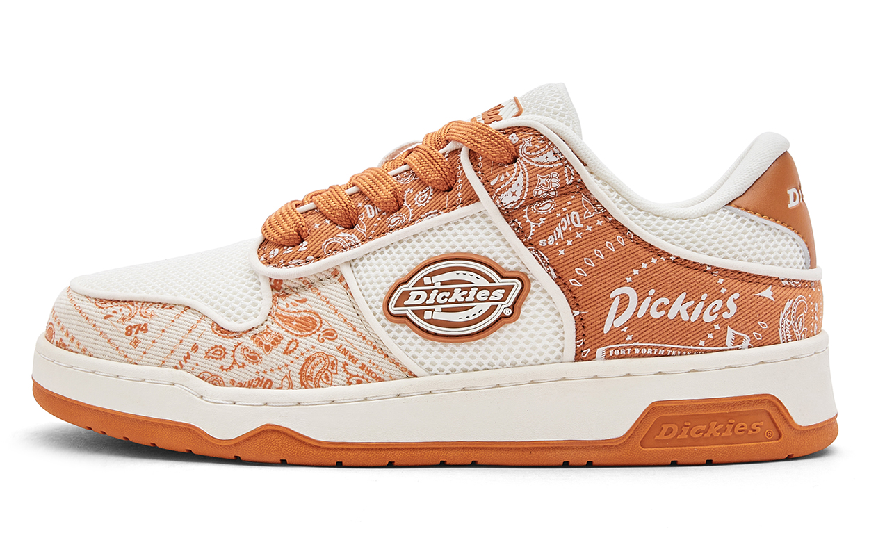 Мужские кеды Dickies (бело-оранжевые)