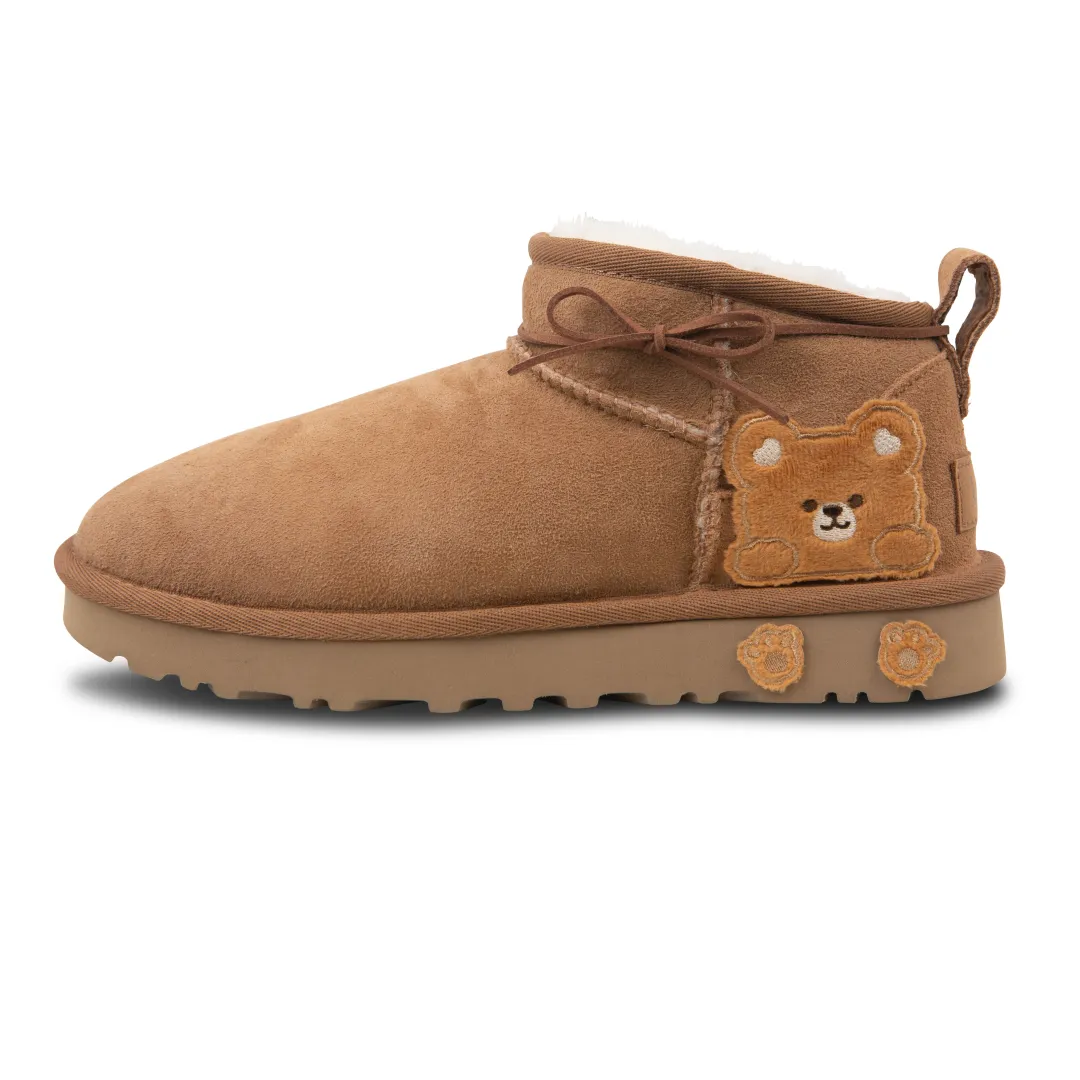 UGG CLASSIC ULTRA MINI Thermal Slip Resistant Ankle Length Snow Boots Women's Chestnut Brown