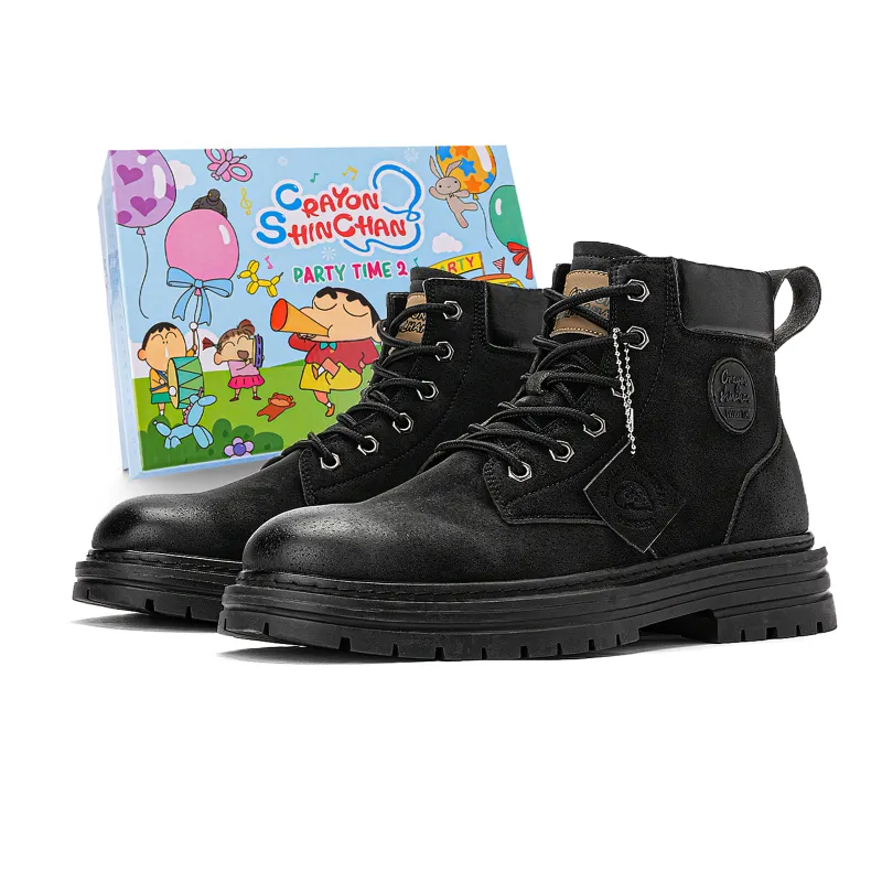 Crayon Shinchan Martens, fashionable trend classic retro non-slip crayons, wear-resistant climbing travel demi-season comfortable keep warm universal boots English style, gift box, for teenagers, mid-length
