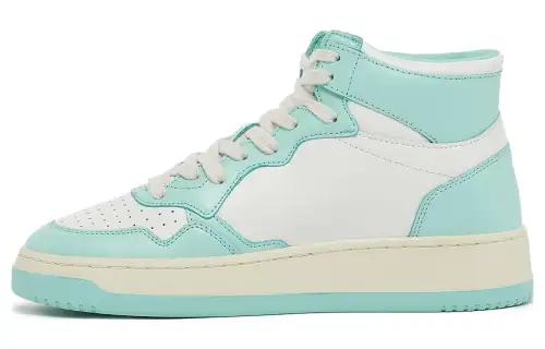 AUTRY Medalist Mid Leather Sneakers Two Toned 'White Light Teal' Women's